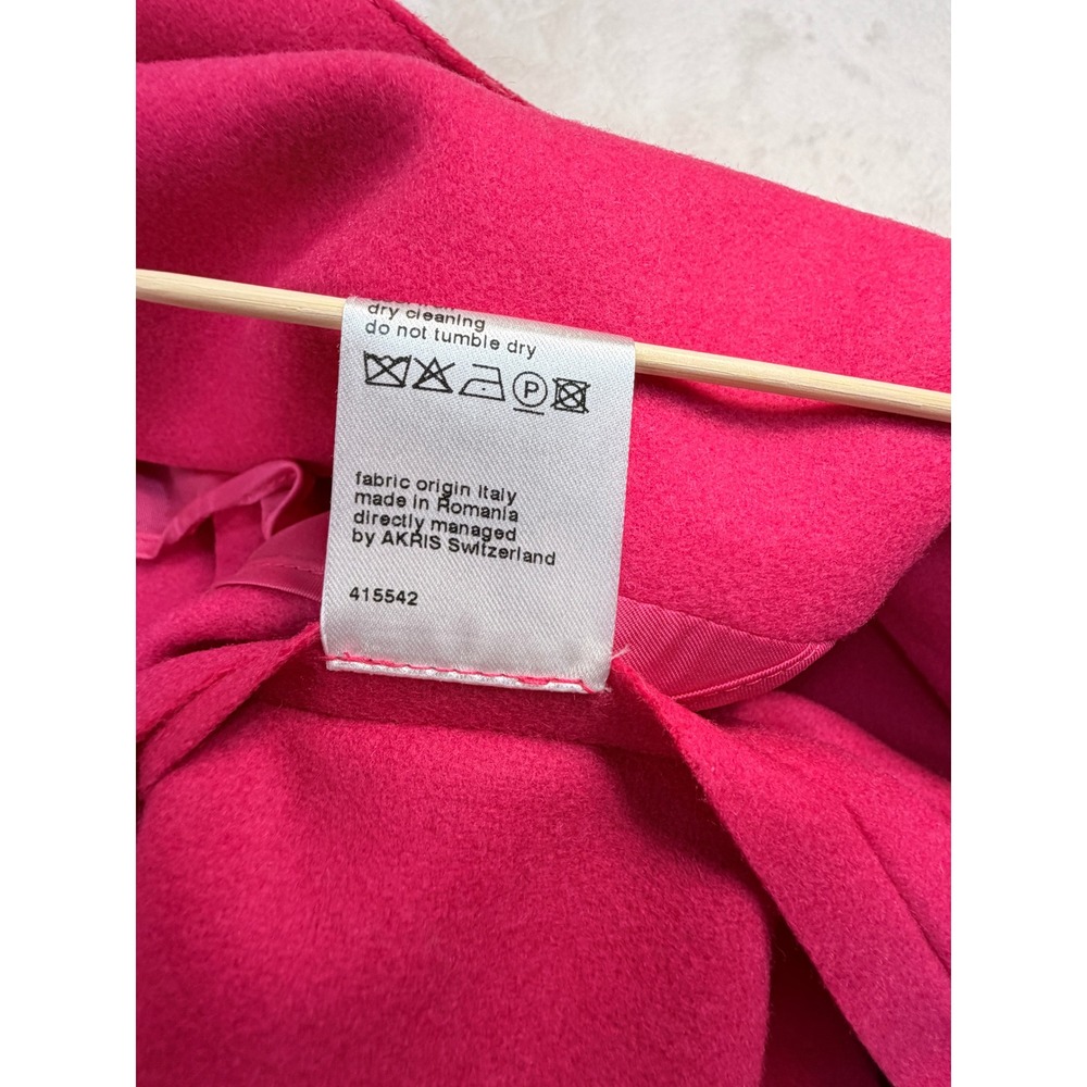Akris Punto Pink Wool Blend Moto Jacket Women 4 Fair - Picture 15 of 16